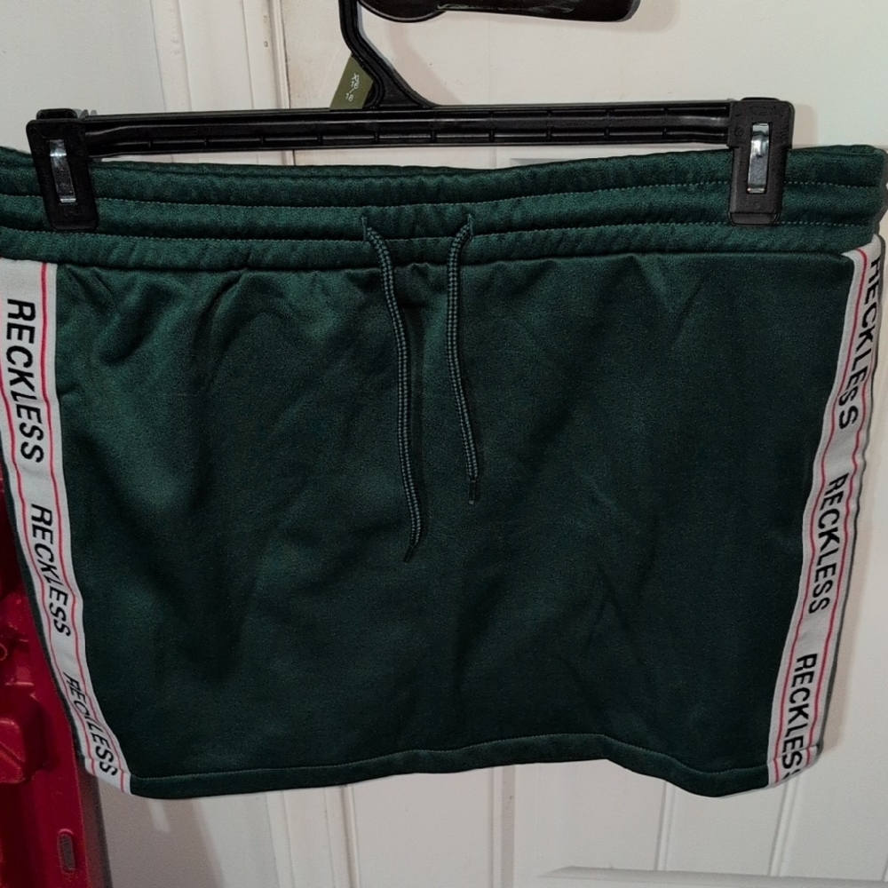 Young & Reckless Green Skort with Logo Trim